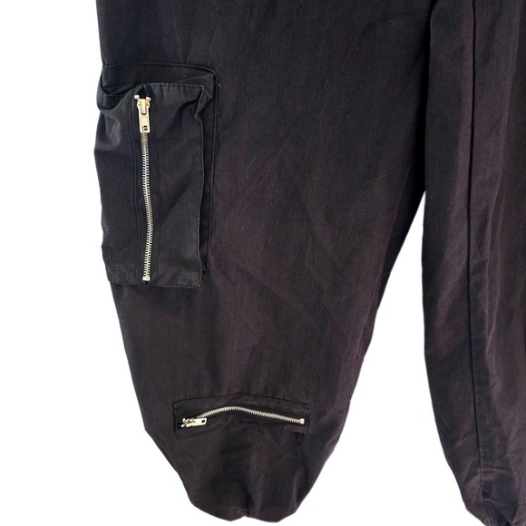 Orange Kiss Essentials Multi-Pocket Cargo Joggers | Black Techwear Size L - Picture 3 of 11